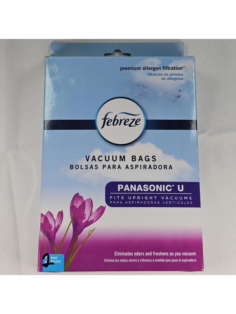 Febreze Spring & Renewal Scent Panasonic U Vacuum Bag, 2-Pack, 11653